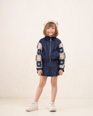 Girl openwork bomber jacket