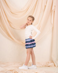 Girl buckle one shoulder top