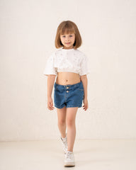 Girl studded drawstring top