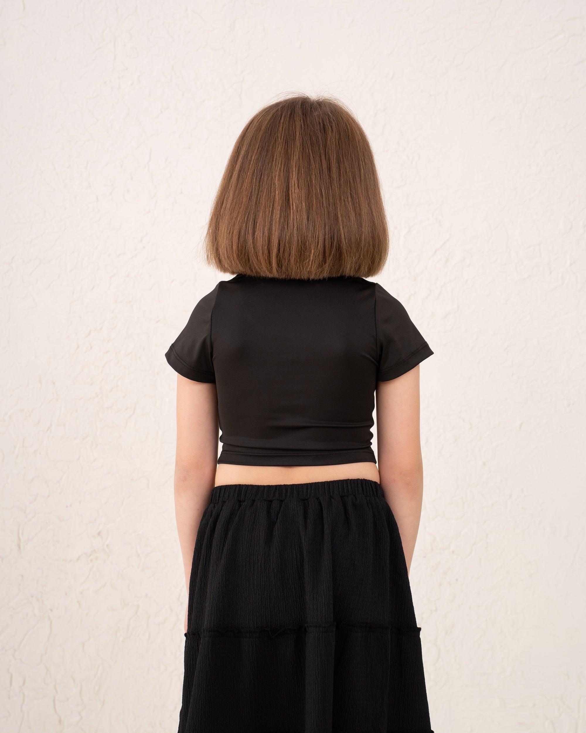 Girl scoop neck polyamide Top