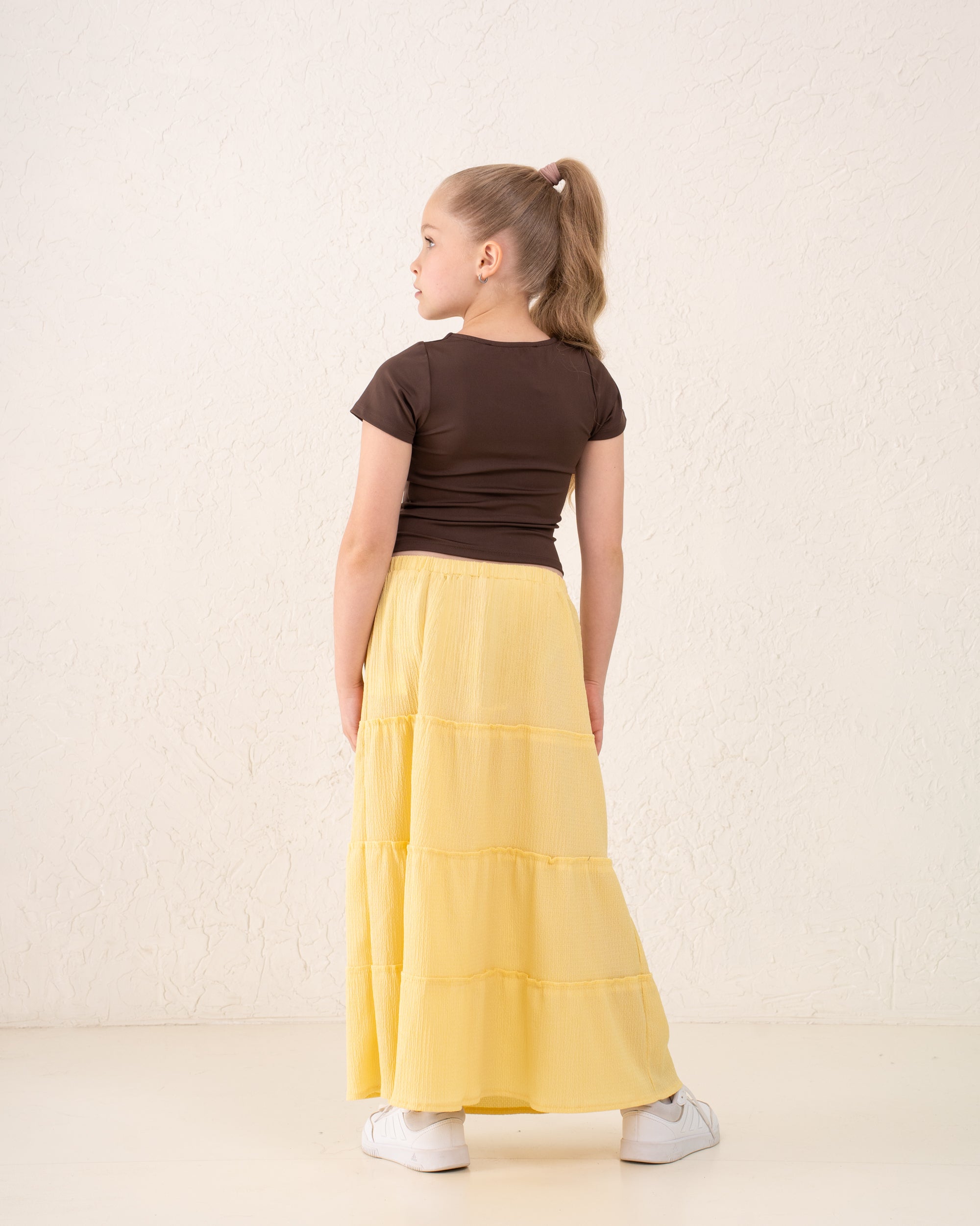 Girl scoop neck polyamide Top