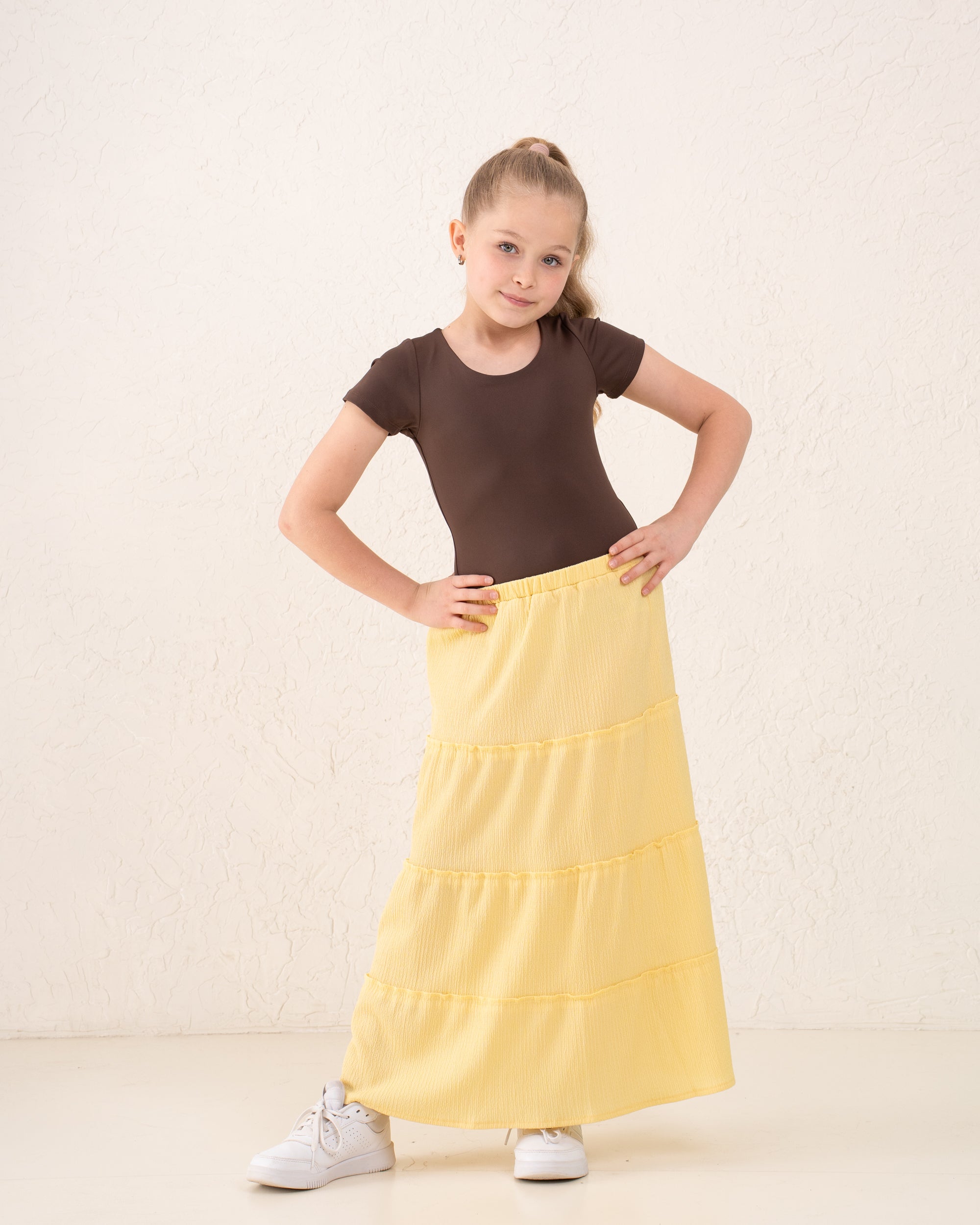 Girl scoop neck polyamide Top