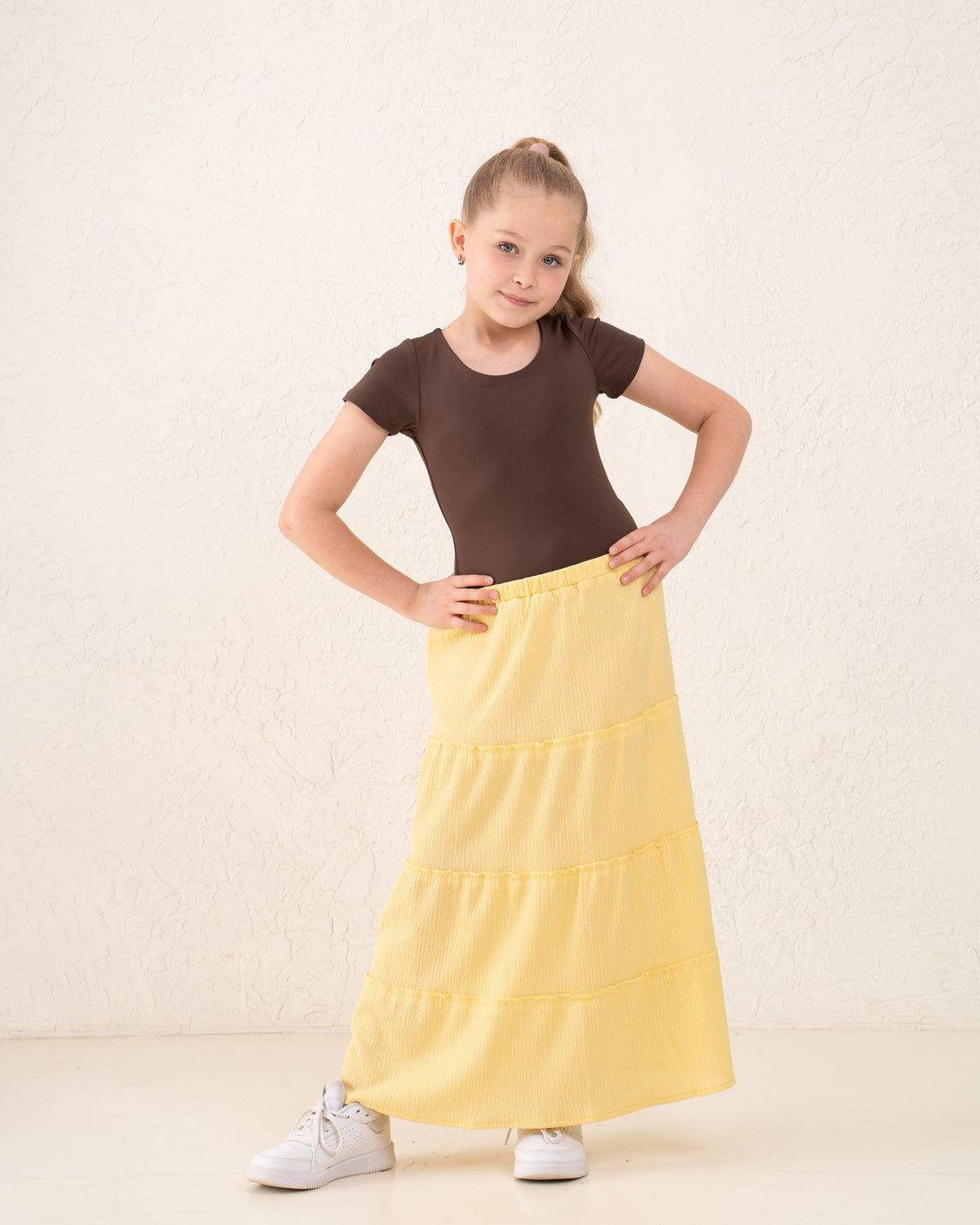 Girl scoop neck polyamide Top