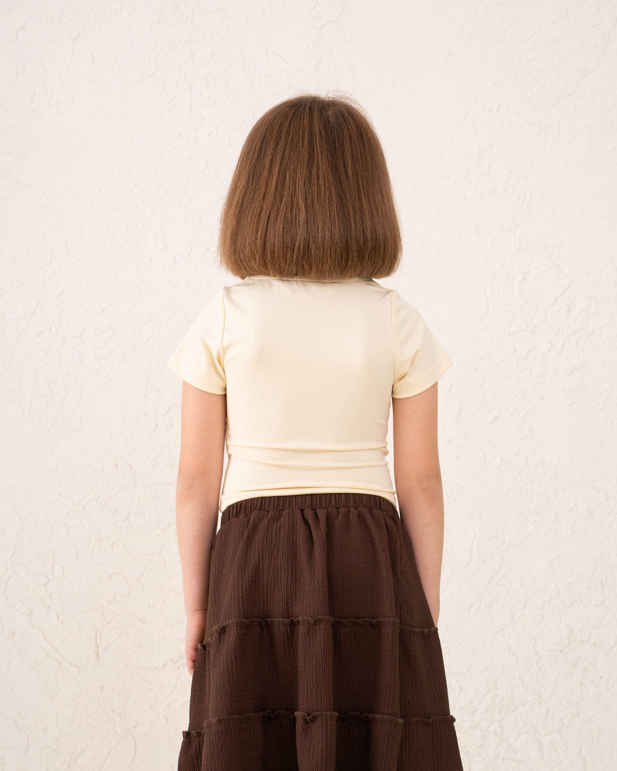 Girl scoop neck polyamide Top