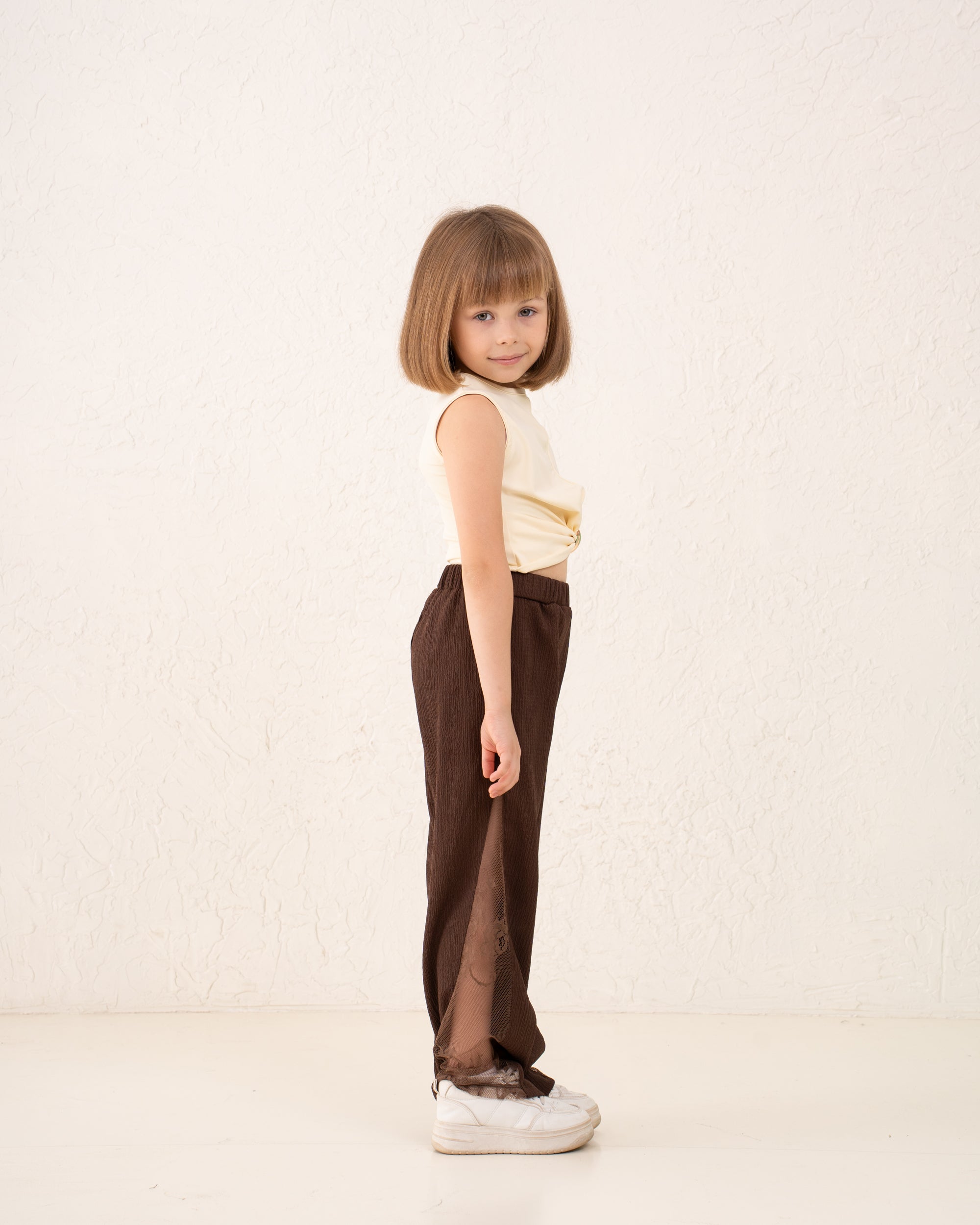 Girl knot top with golden