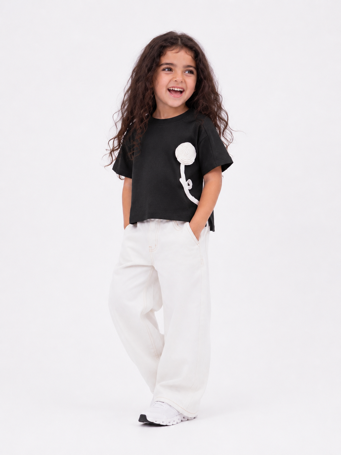 Girl ribbed top pop out