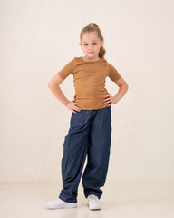Girl ribbed side bow top