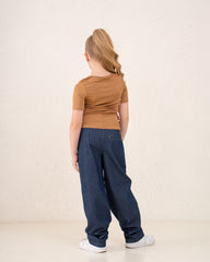 Girl ribbed side bow top
