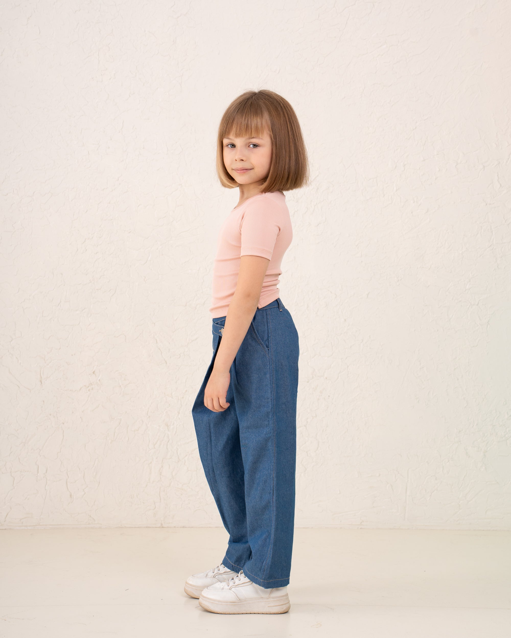 Girl ribbed side bow top