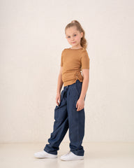Girl ribbed side bow top