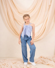 Girl bow studied top