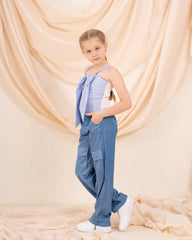 Girl bow studied top