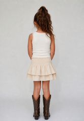 Girl polka dot ribbed tank