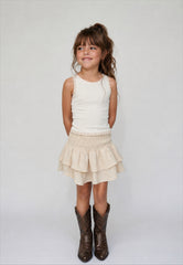 Girl polka dot ribbed tank