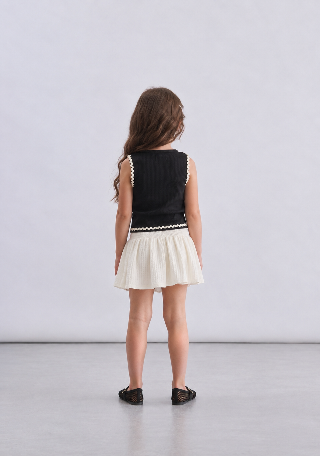 Girl polka dot ribbed tank