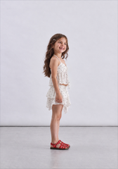 Girl polka dot flowy top