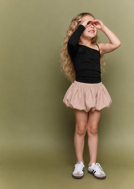 Girl one shoulder flower top
