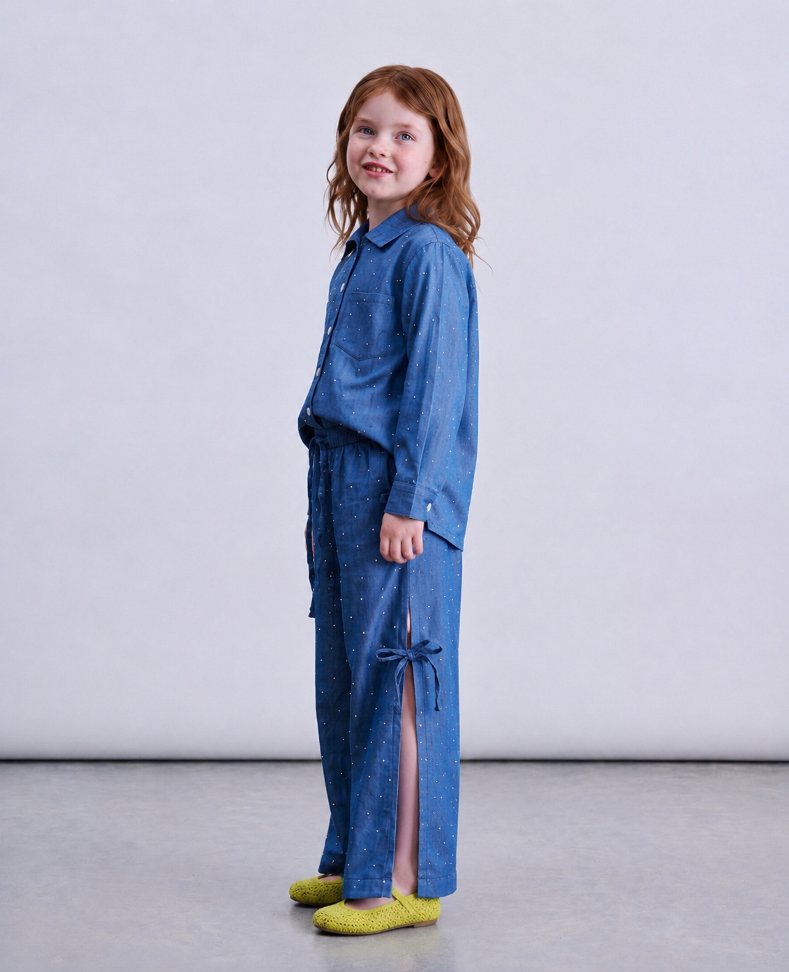 Girl sparkled light denim