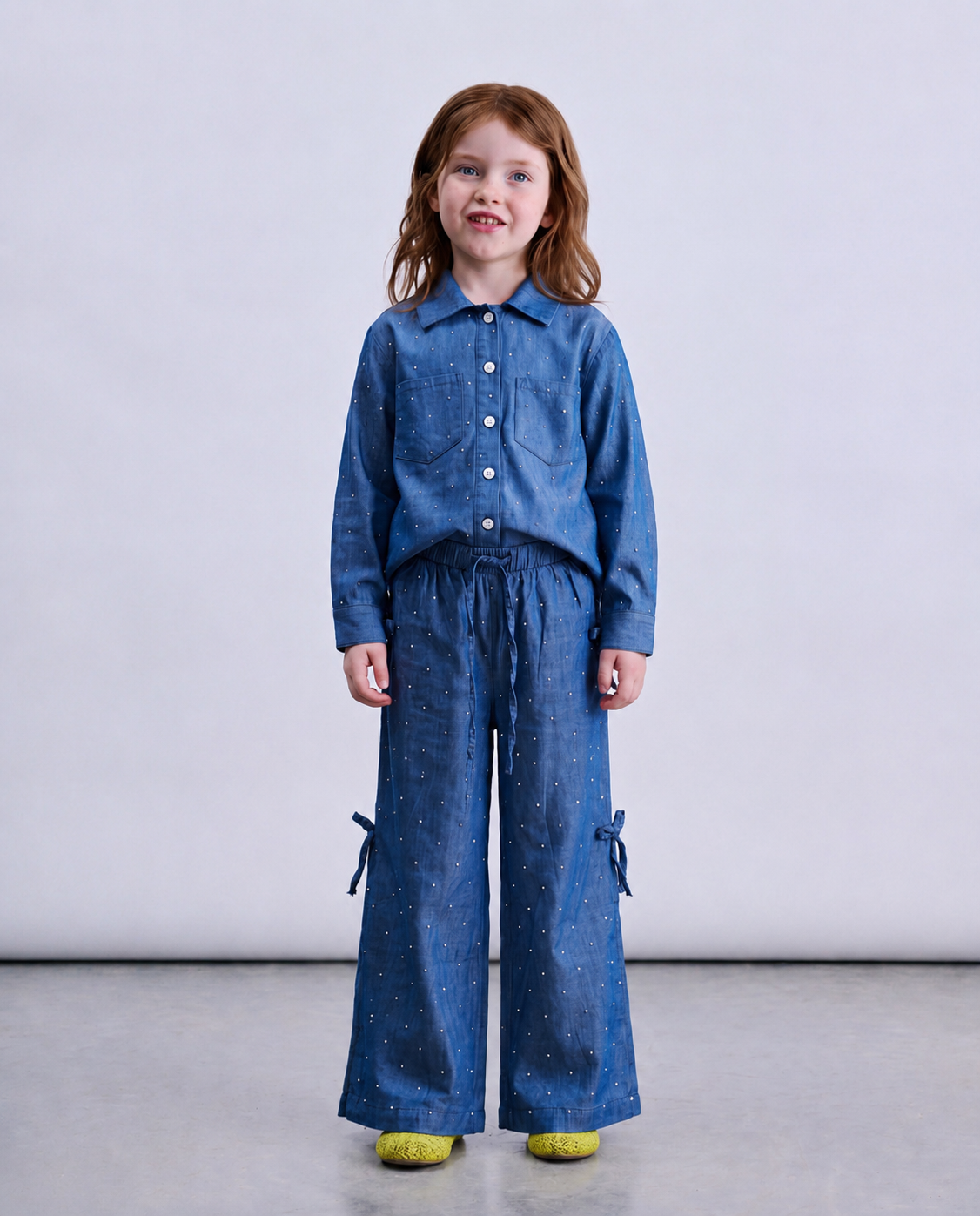 Girl sparkled light denim