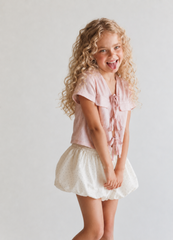 Girl glitter shirt with bow tie