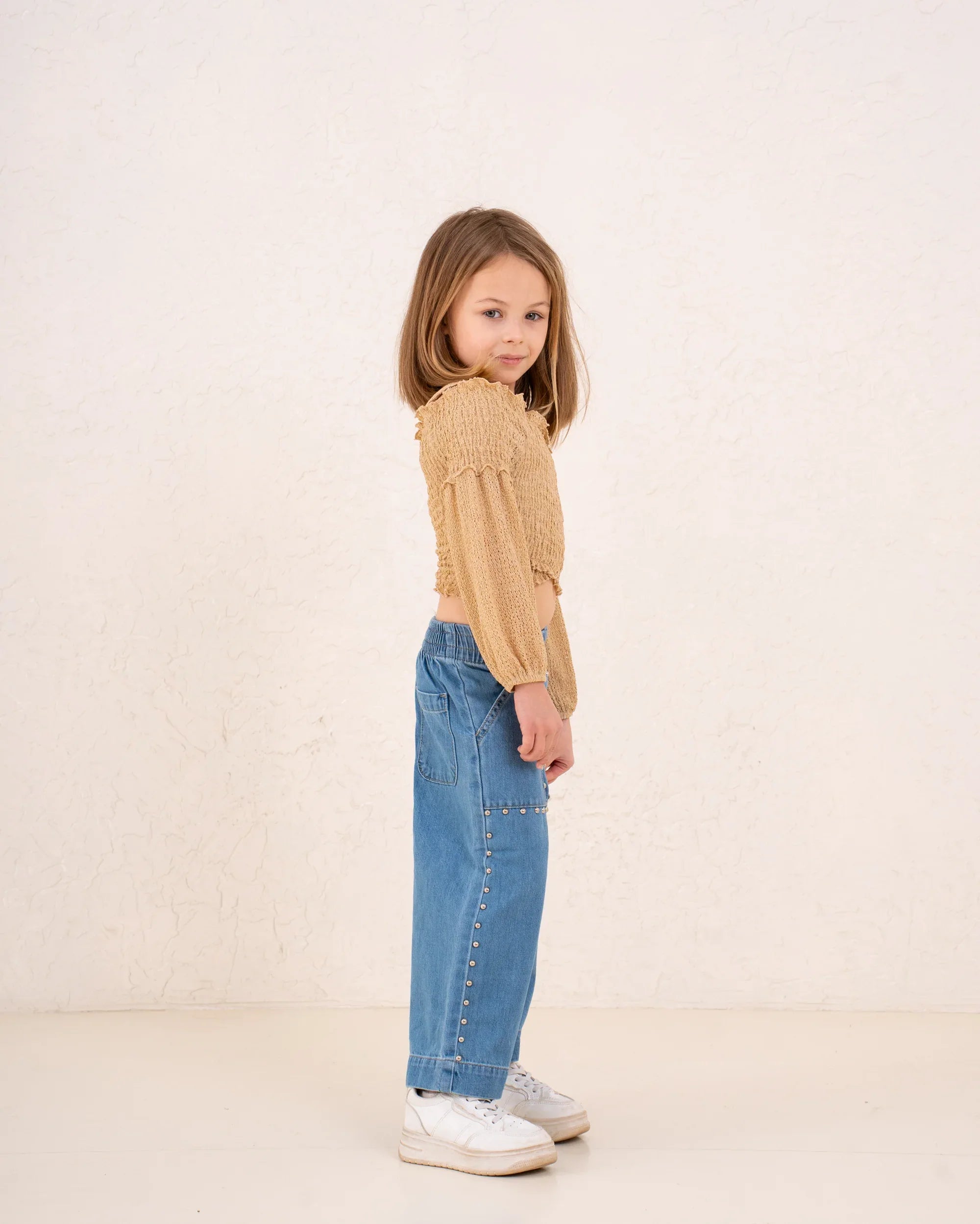 Girl Crochet Open Shoulder Top - Venti