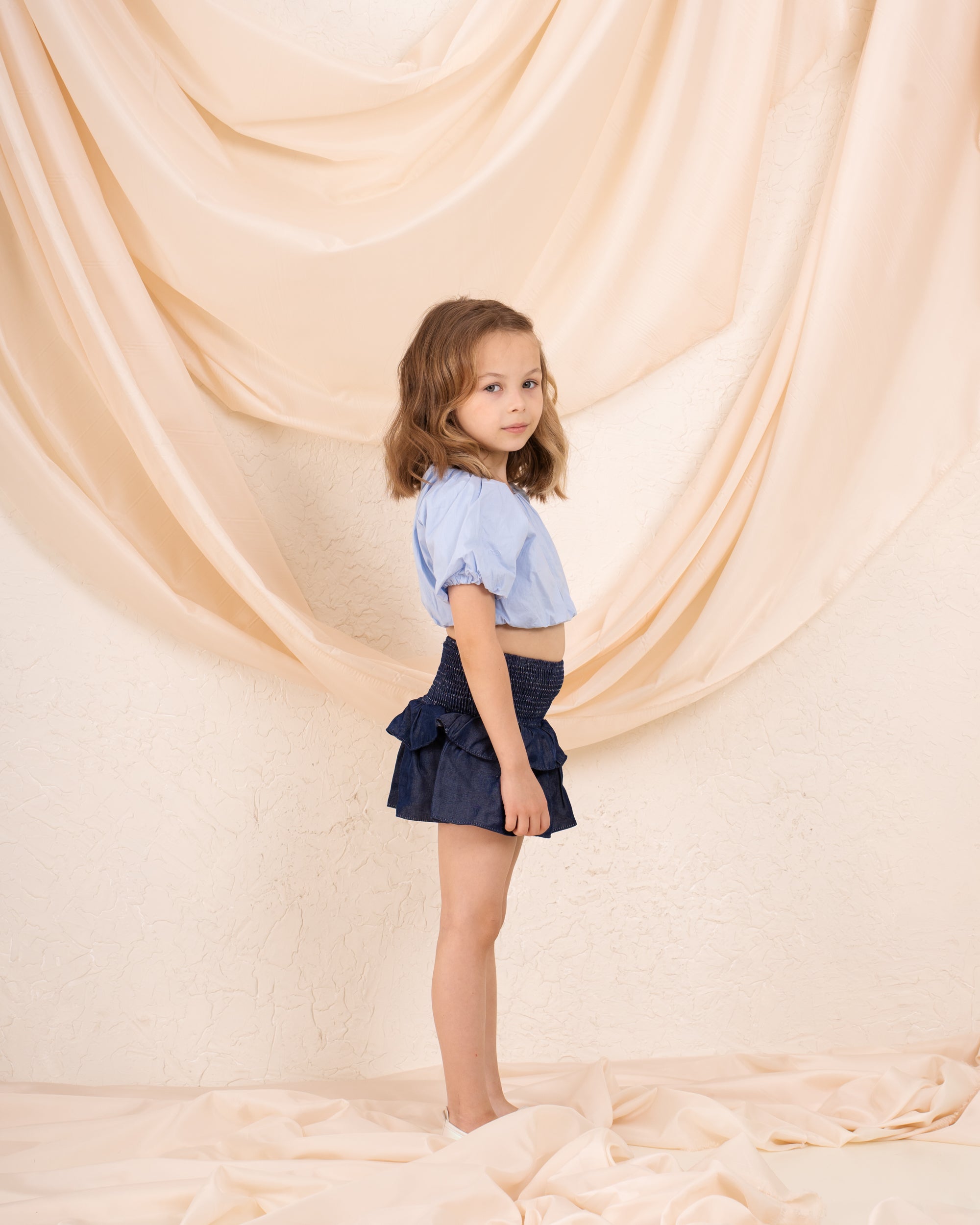 Girl puff ball blouse