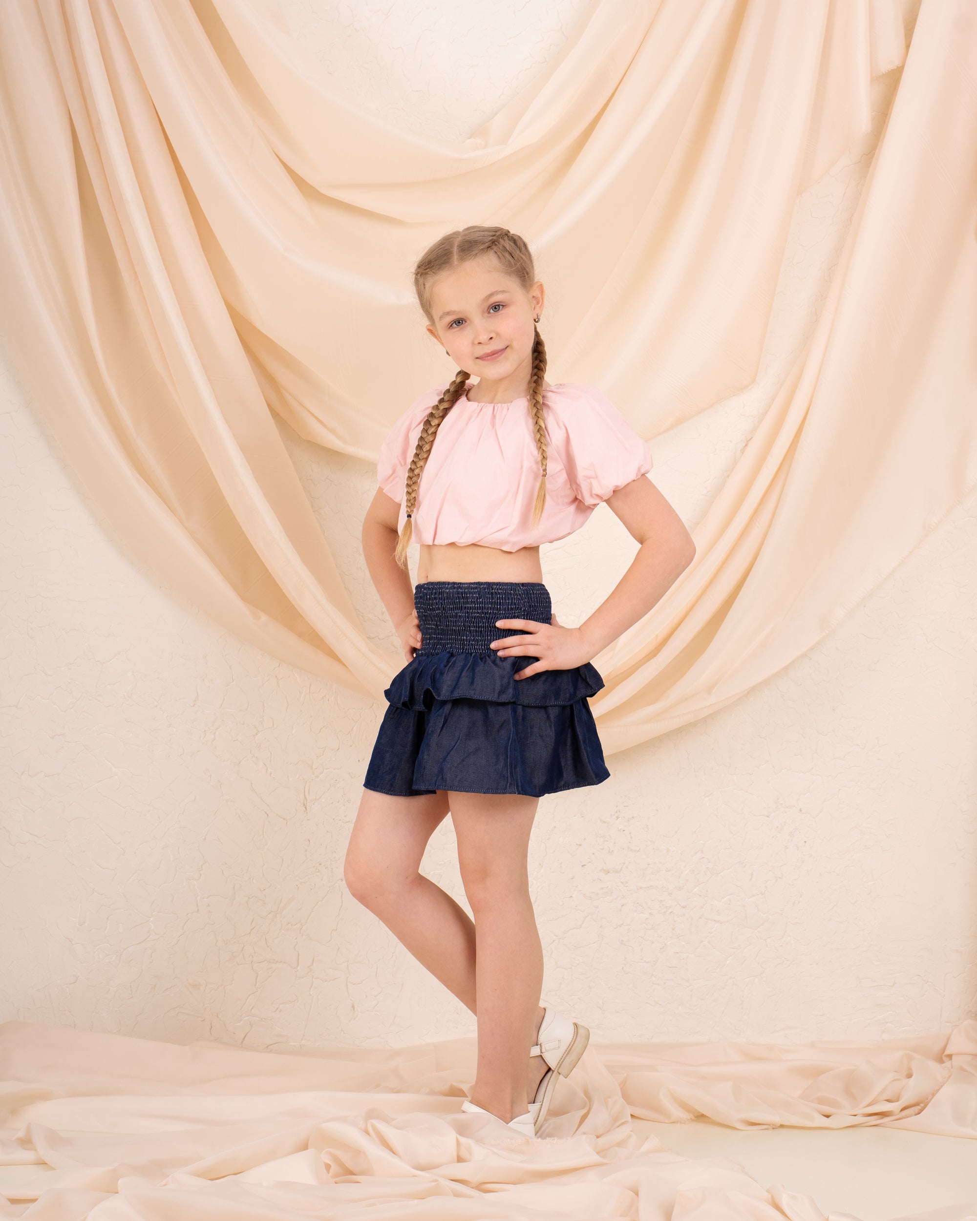 Girl puff ball blouse