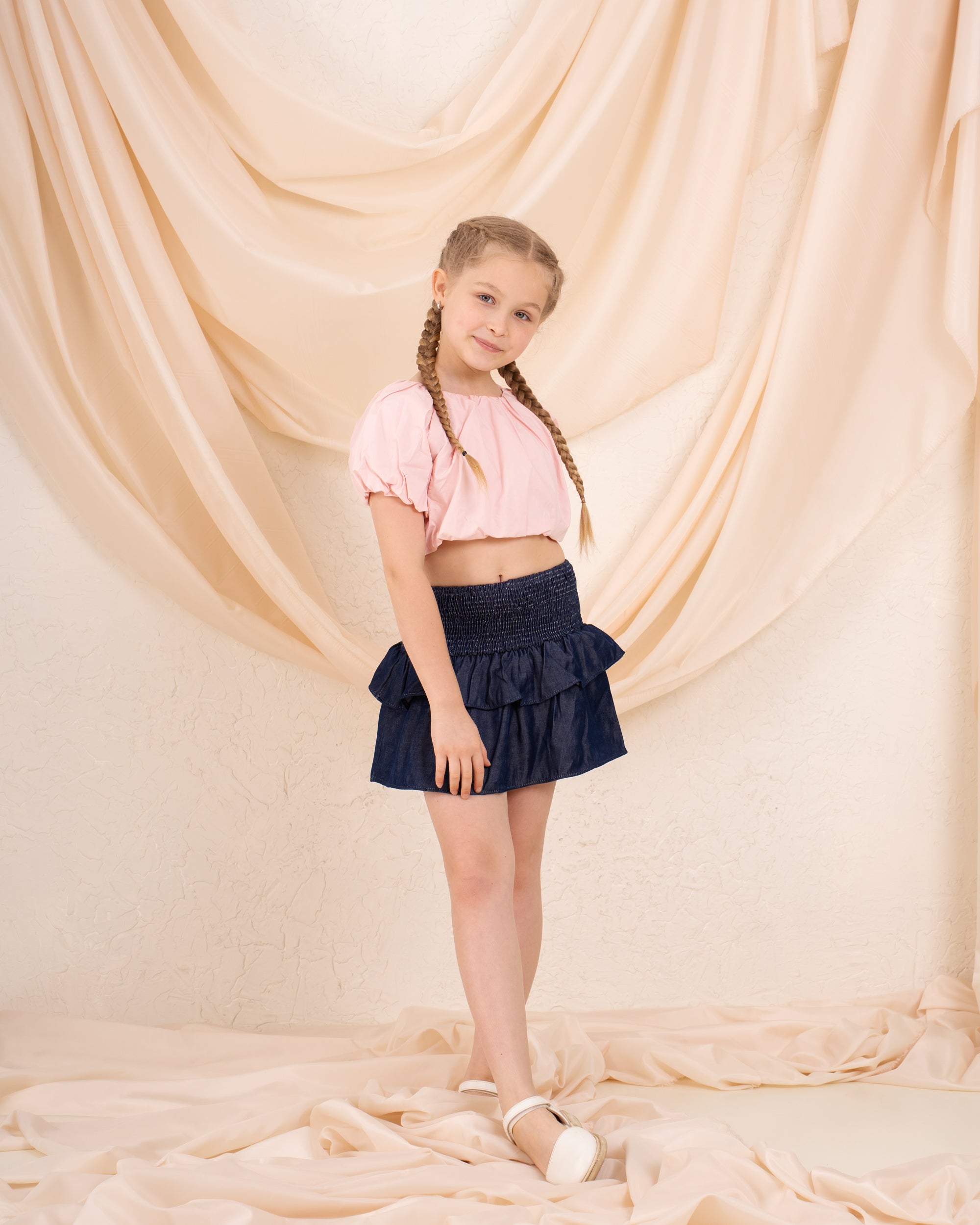 Girl puff ball blouse