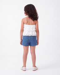 Girl embroidered ruffles