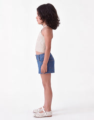 Girl sequin Lenin halter top