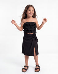 Girl ruffles tube top