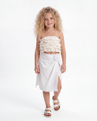 Girl ruffles tube top