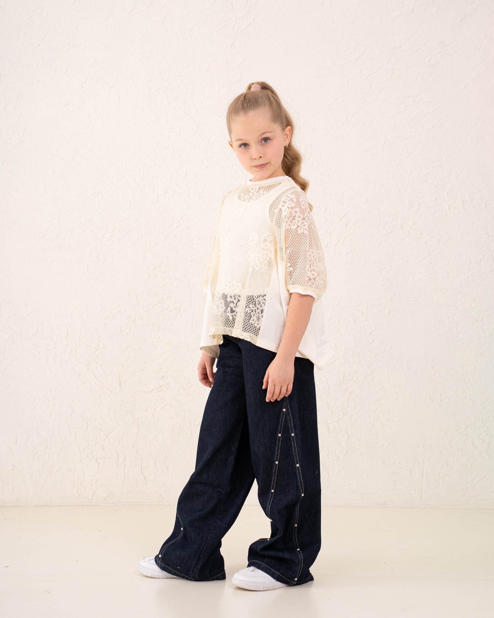 Lace & Cotton Top
