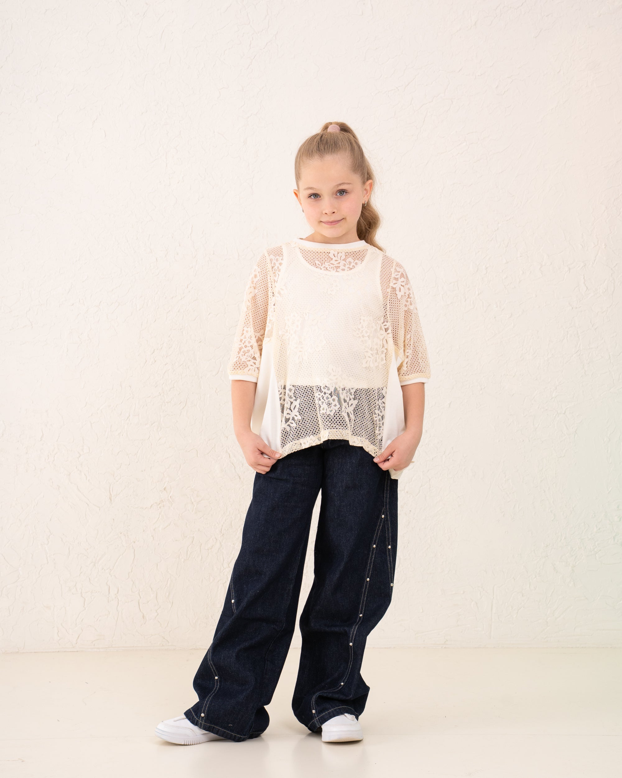 Lace & Cotton Top