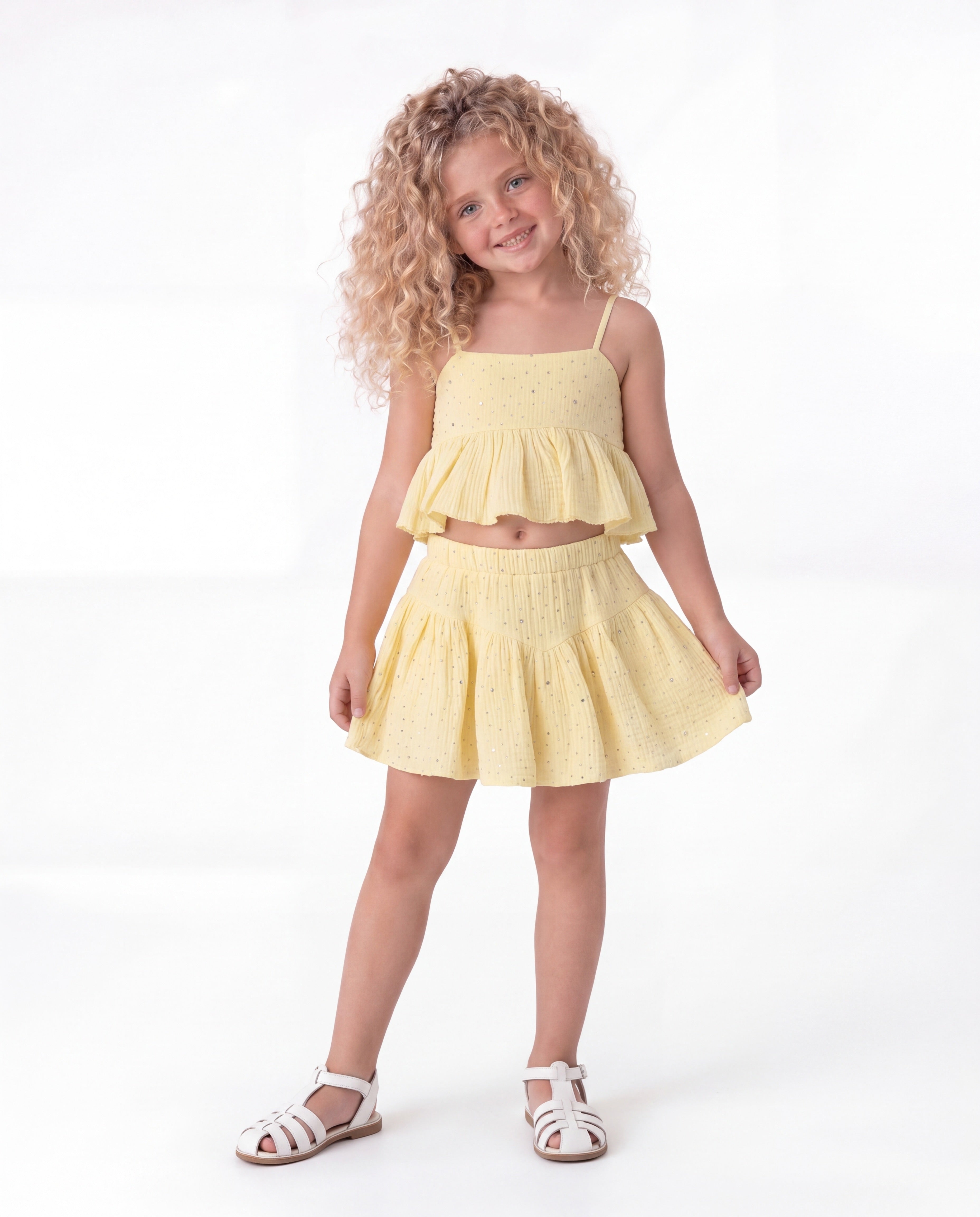 Girl sparkled strap top