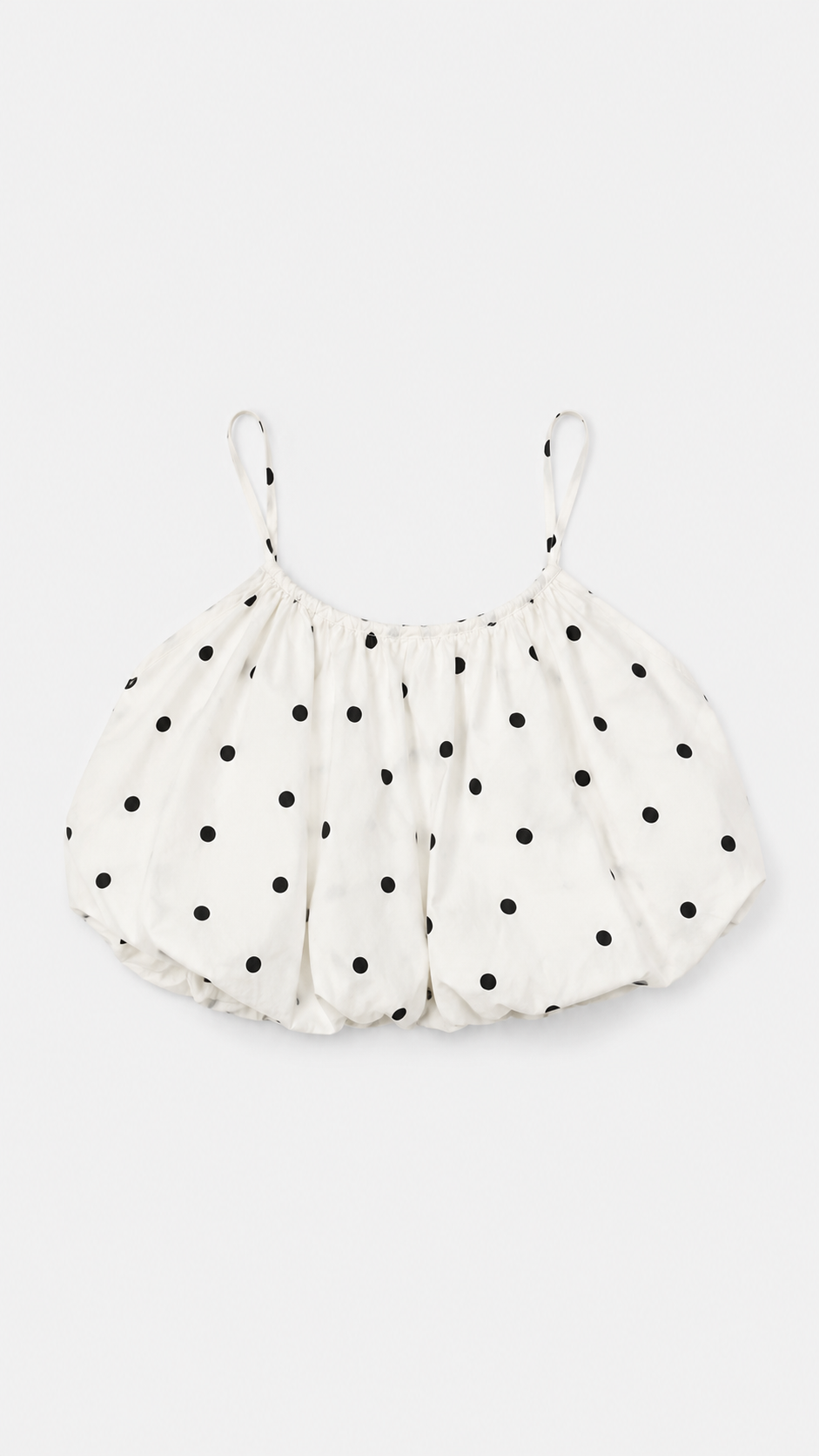 Girl polka puffed crop top