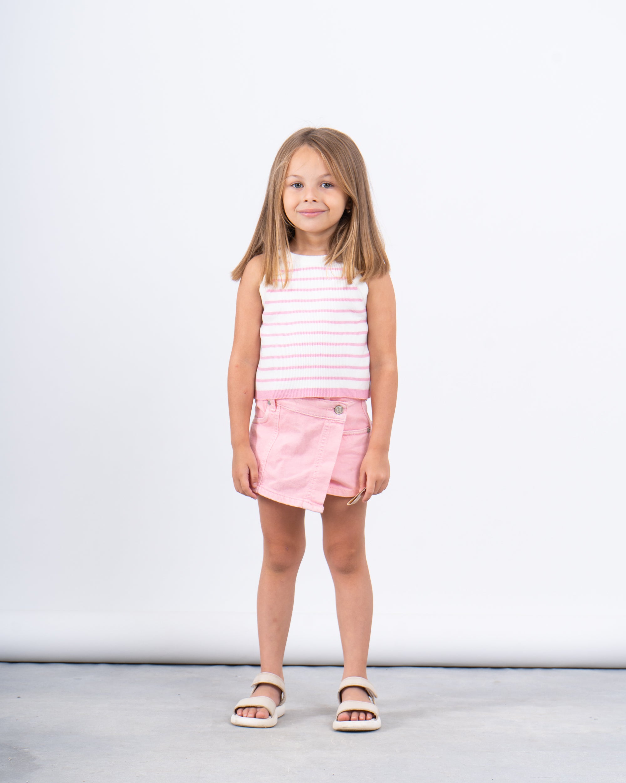 Girl knit striped tank top