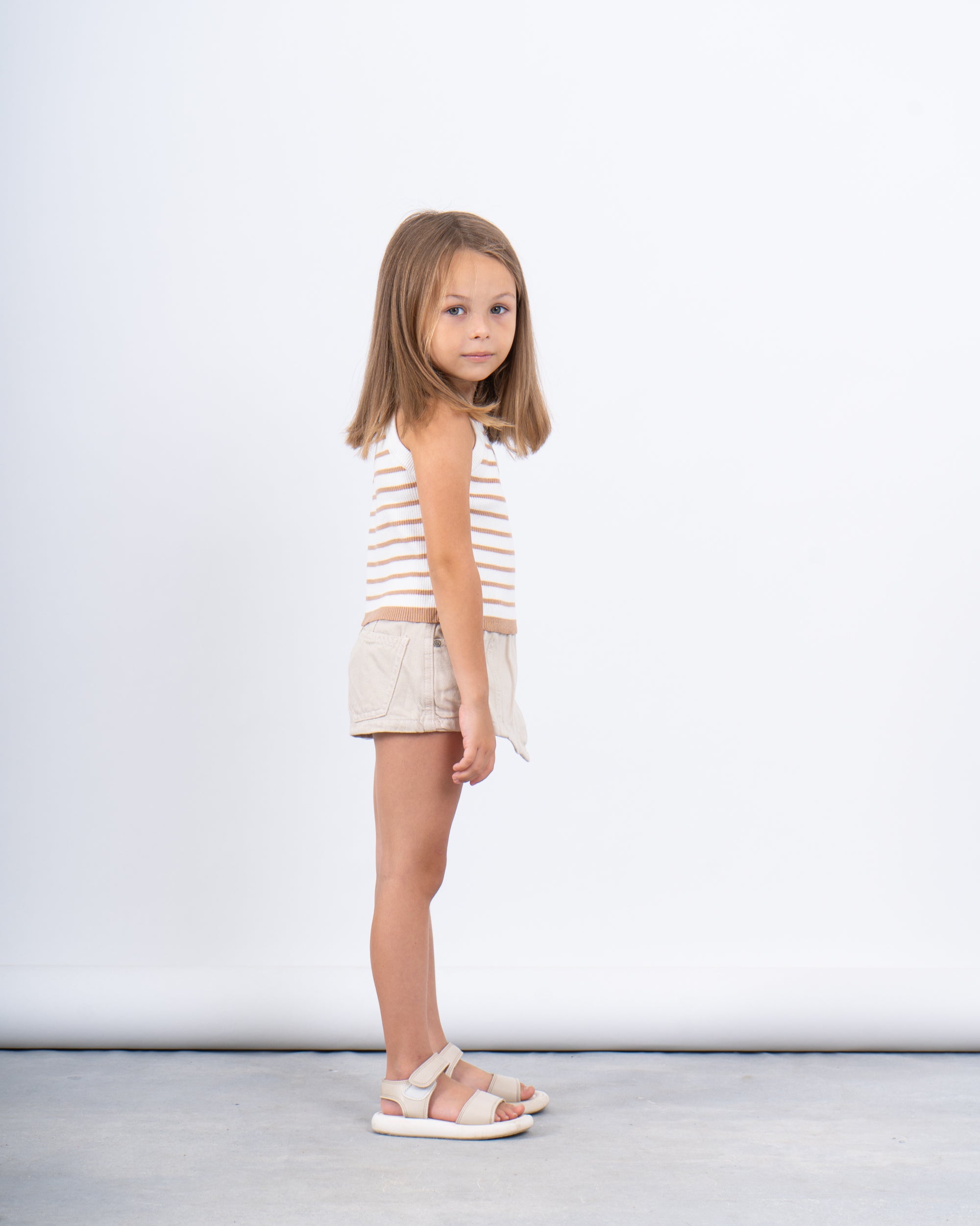 Girl knit striped tank top