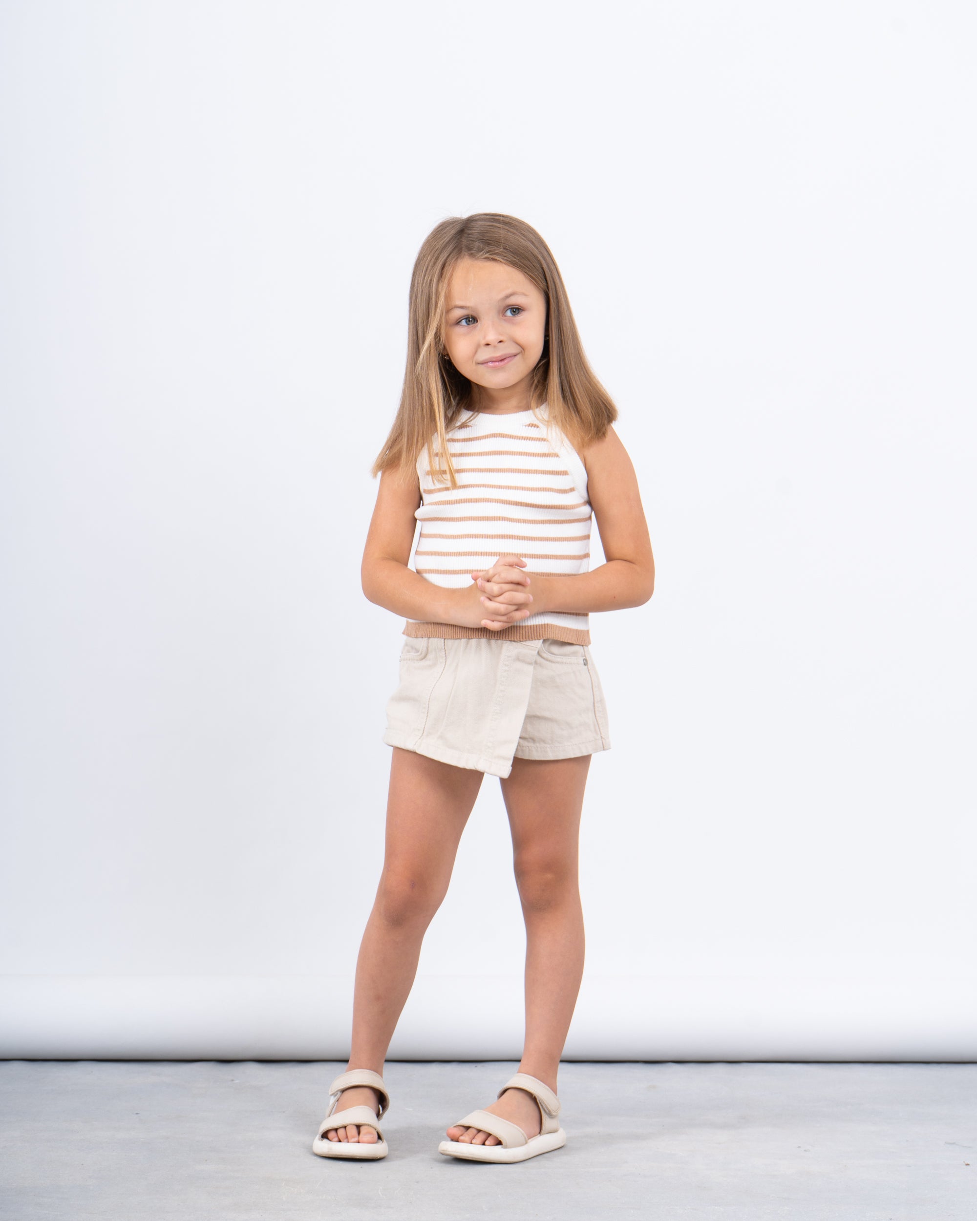 Girl knit striped tank top