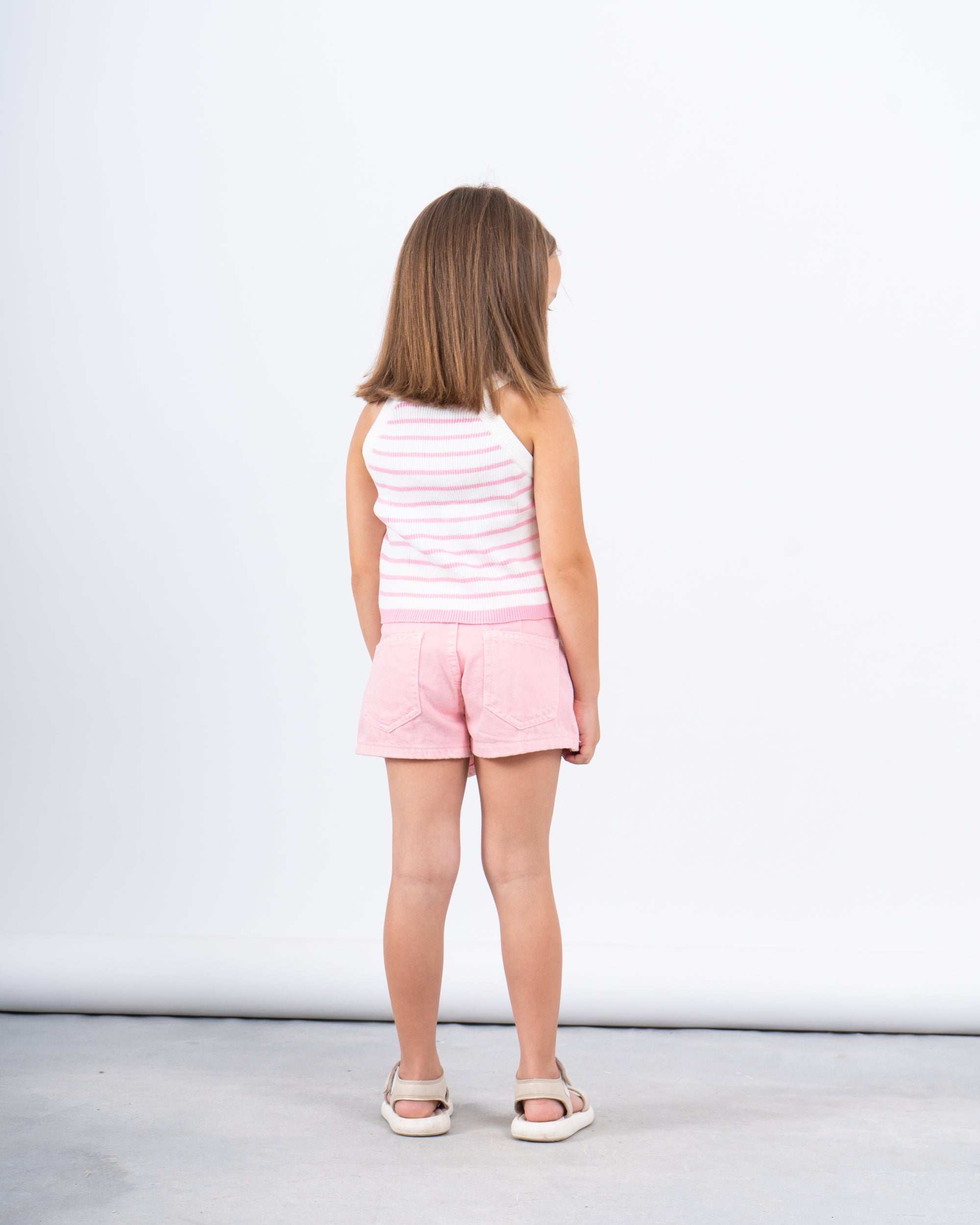 Girl knit striped tank top