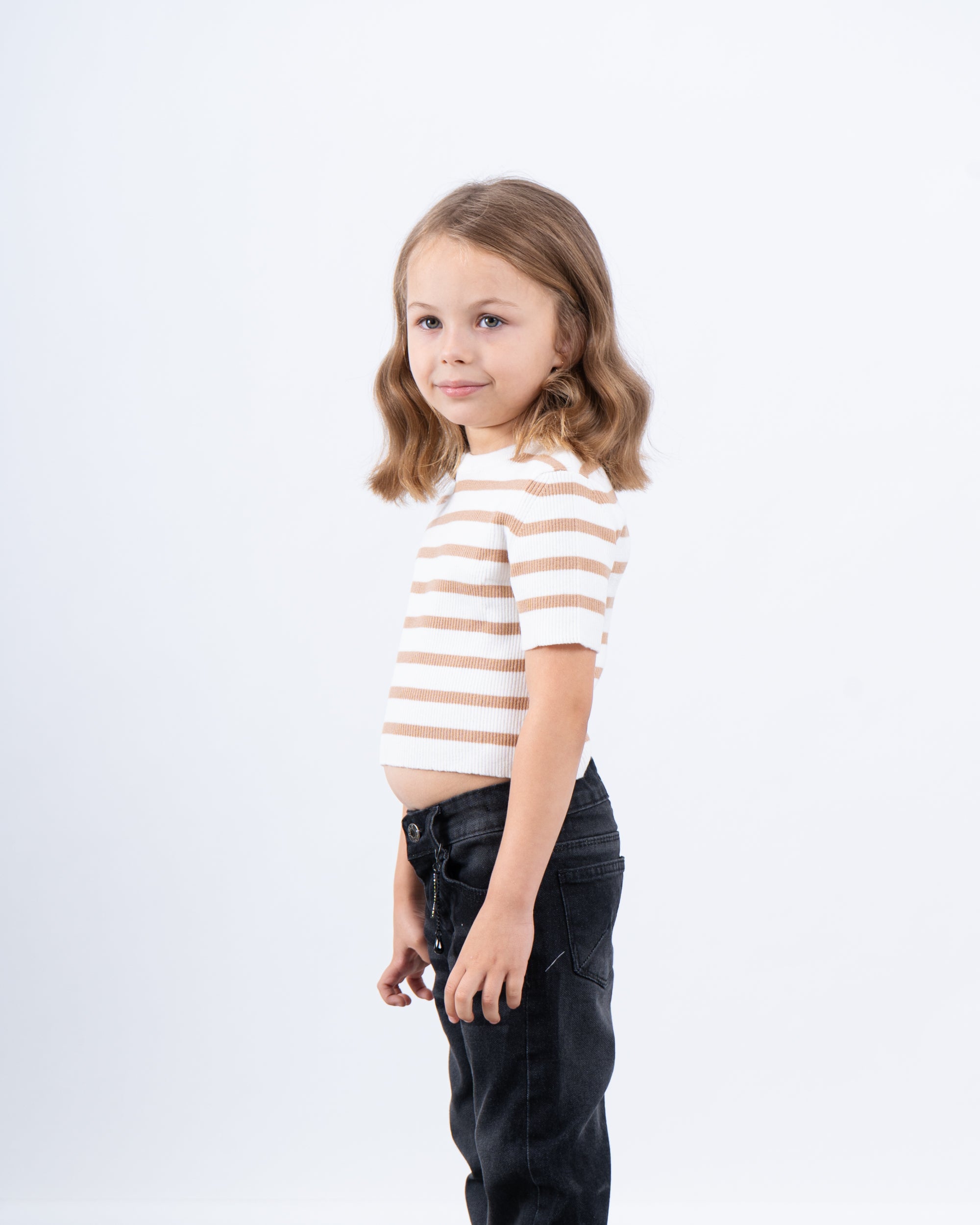 Girl knit striped top