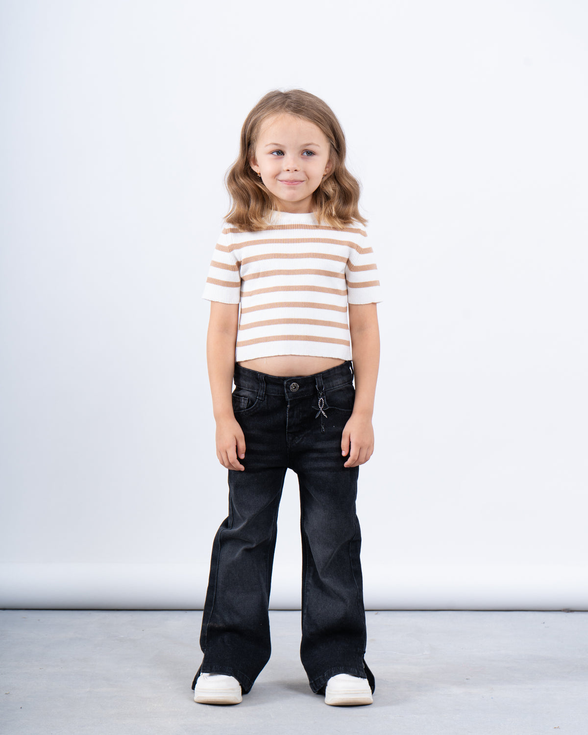 Girl knit striped top