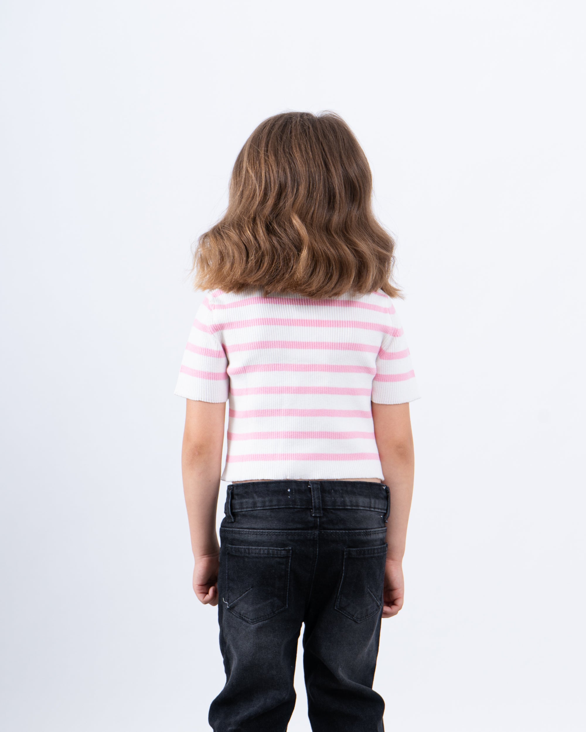 Girl knit striped top