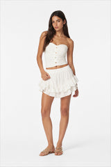 Teens Sculptural White Mini Skirt