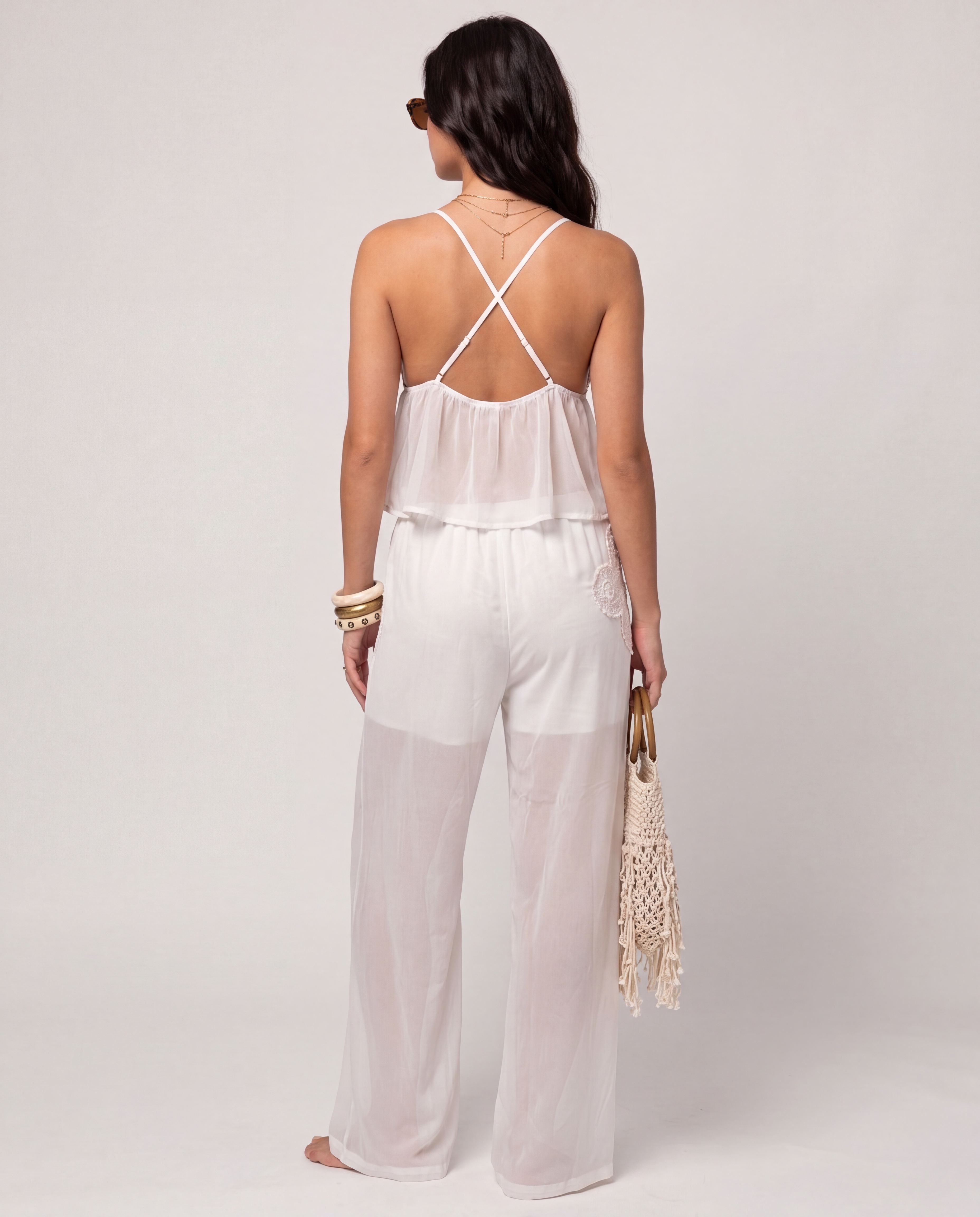 Teens crochet patch pants