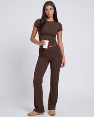 Girl polyamide scoop neck