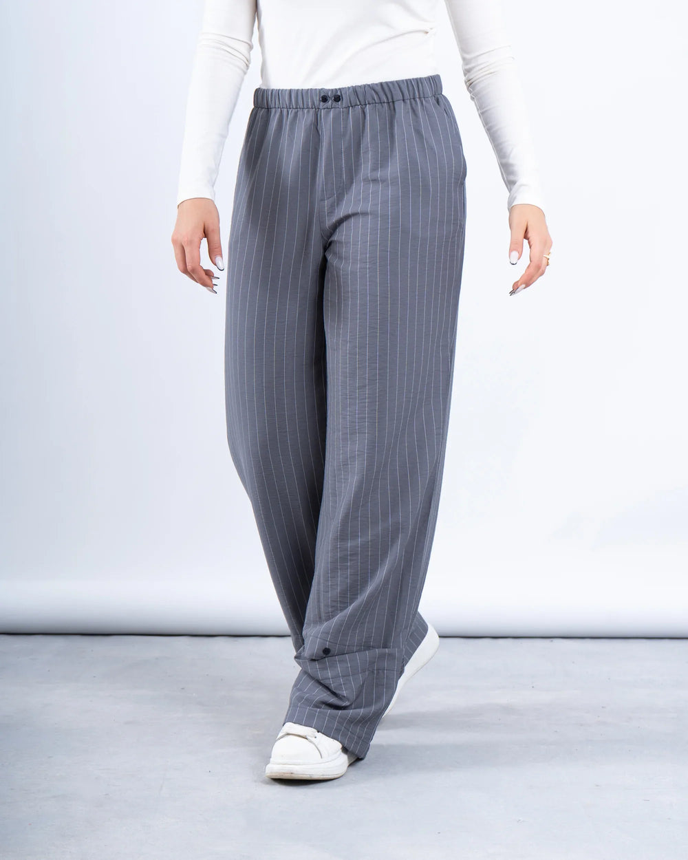 Pinstripe Wide-Leg Pants - Venti
