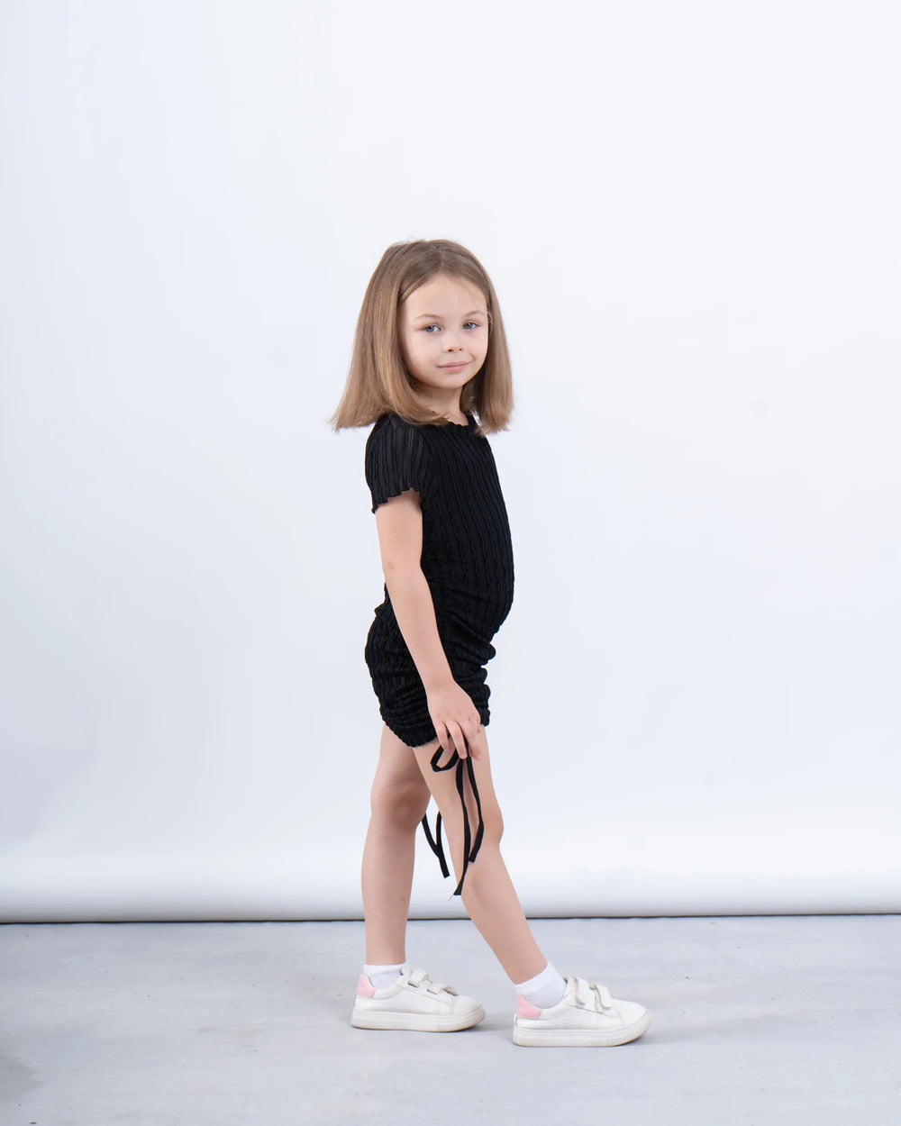 Girls’ Ribbed Ruched Dress - Venti