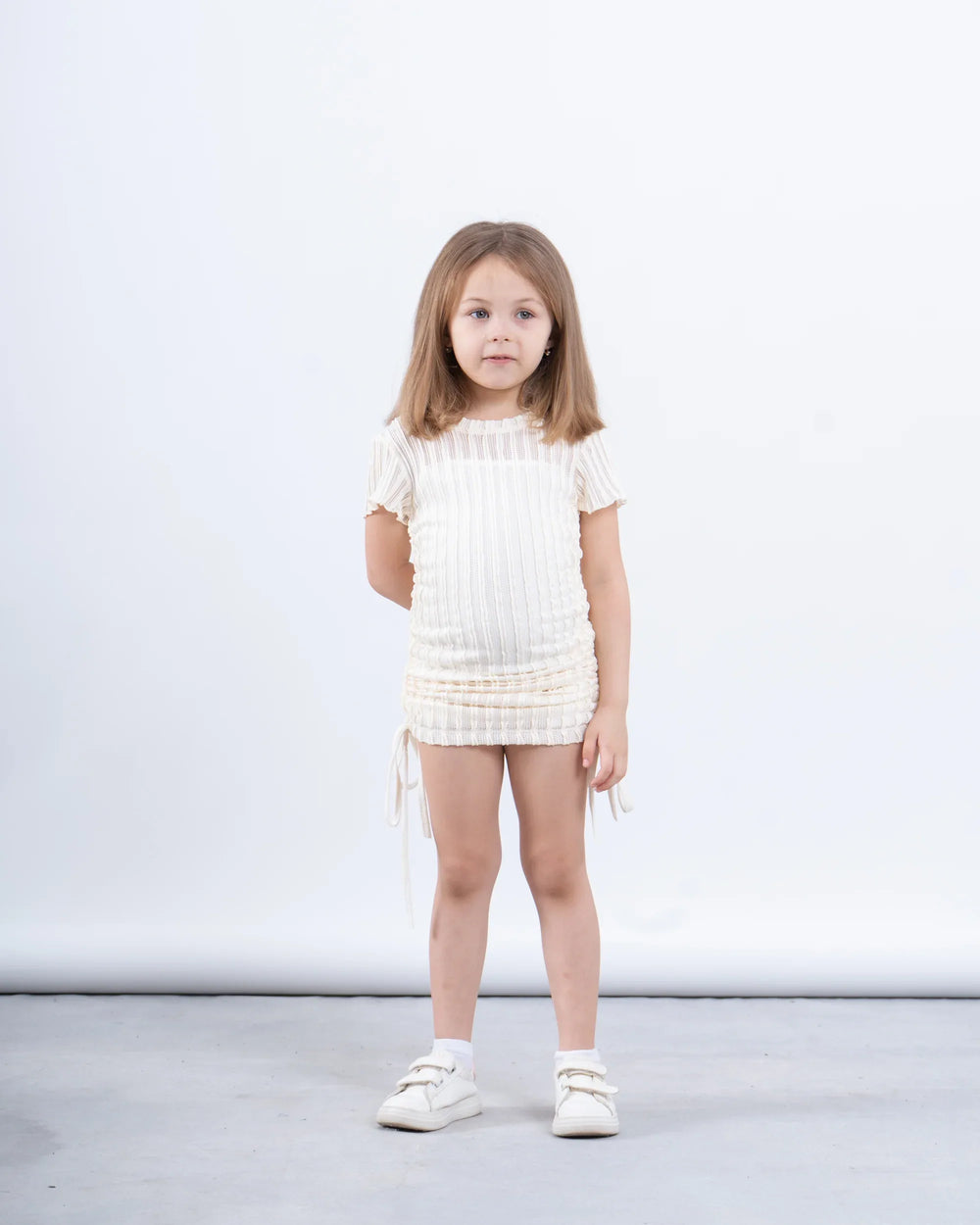 Girls’ Ribbed Ruched Dress - Venti