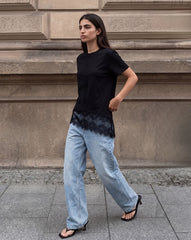 Women's Asymmetric Lace-Trim T-Shirt